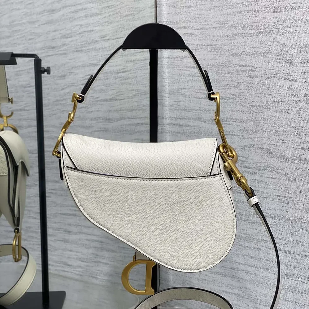 Dior Saddle Bag with Strap Latte Grained Calfskin for Women