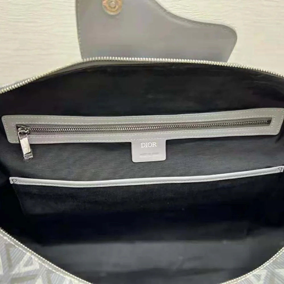 Dior Lingot 50 Duffle Bag Dior Gray CD Diamond Canvas for Men