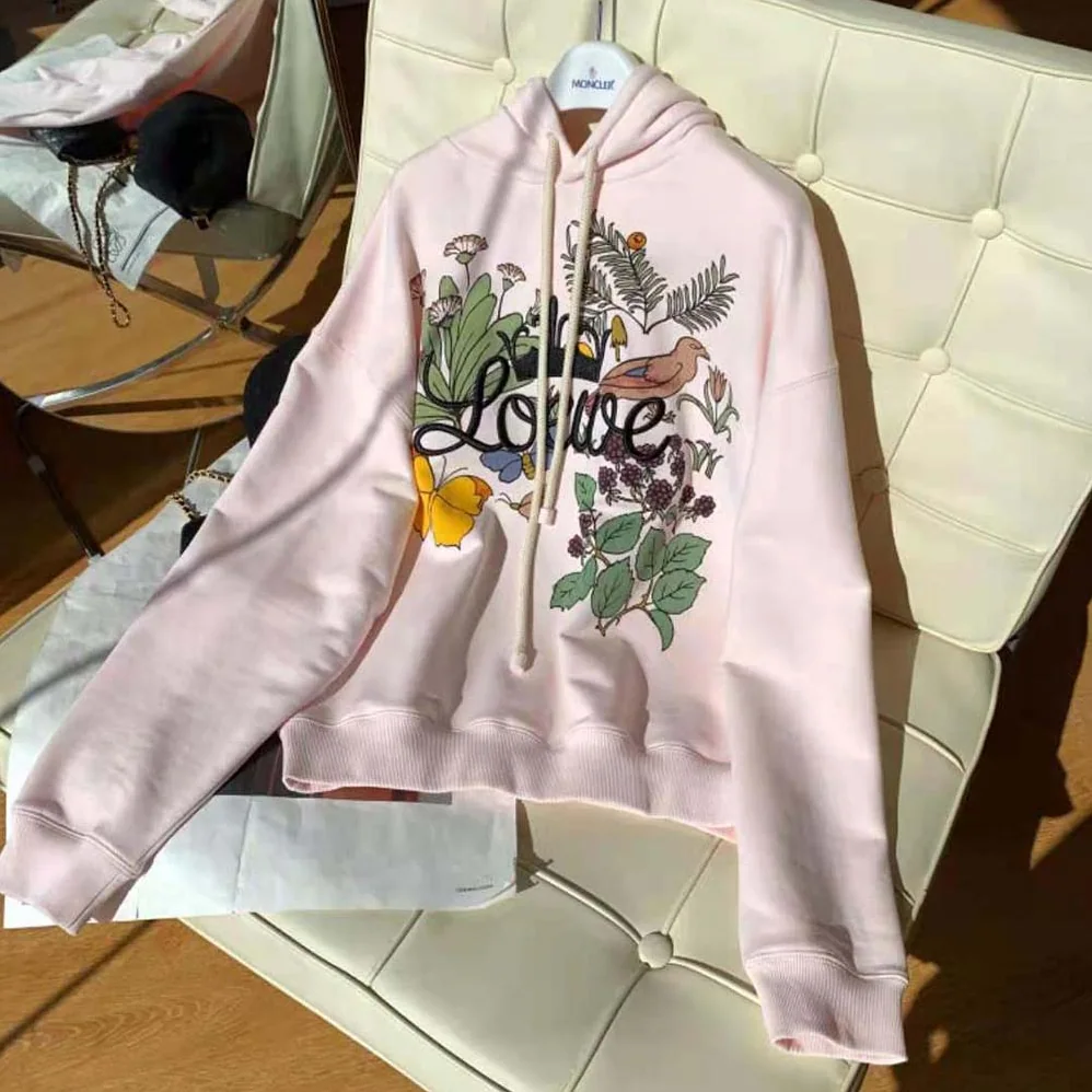 Loewe Herbarium LOEWE Hoodie in Cotton for Women Loewe Herbarium LOEWE Hoodie in Cotton for Women