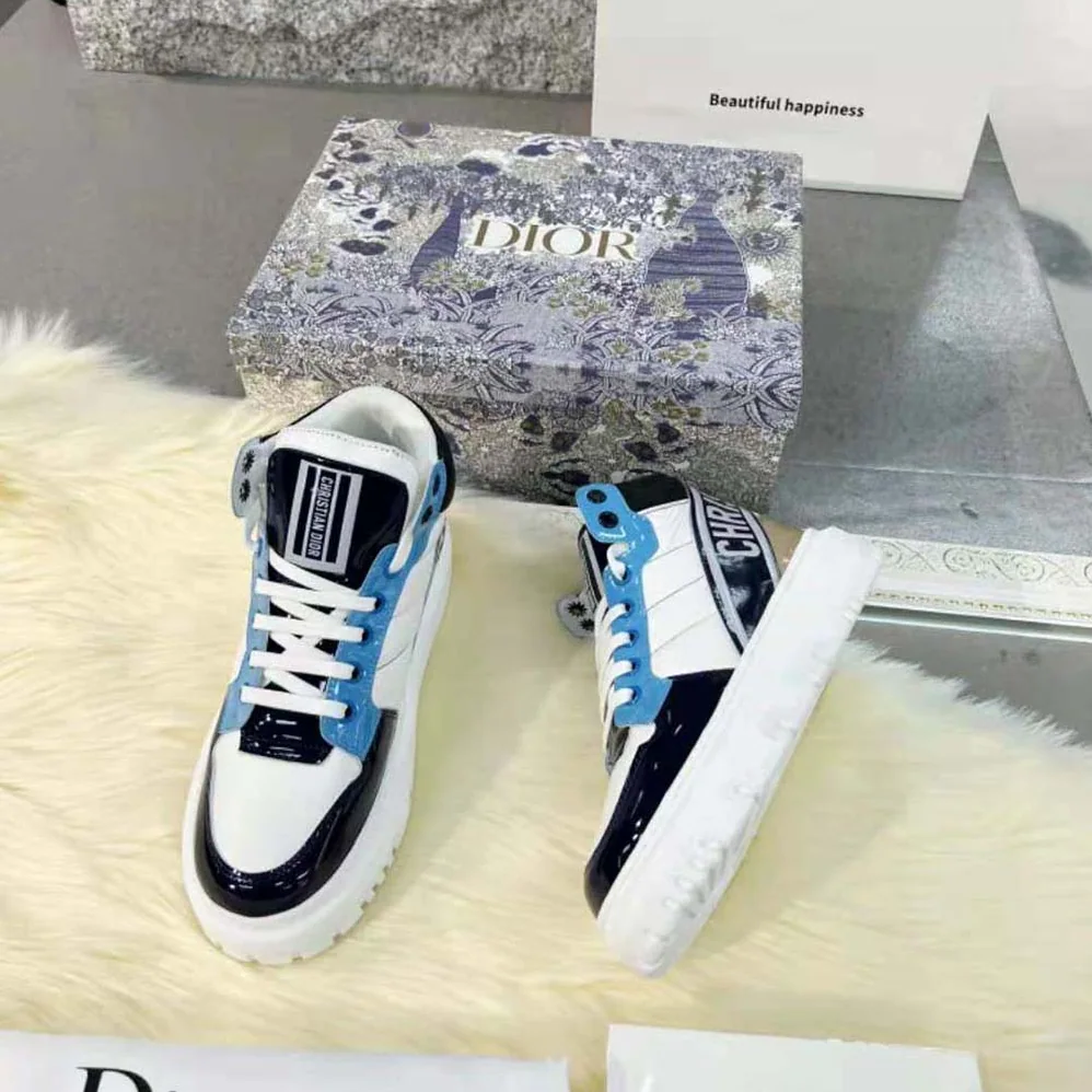 Dior D-Player Sneaker Blue Multicolor Technical Fabric Suede and Calfskin for Unisex