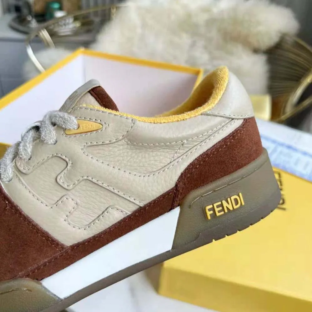 Fendi Match Beige Suede Low for Unisex in Tops Fendi Match Beige Suede Low for Unisex in Tops