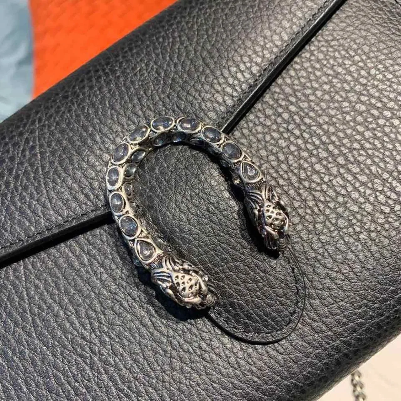 Gucci Dionysus Mini Chain Shoulder Bag / Emerald Black Metal-Free Tanned Antique Silver Hardware