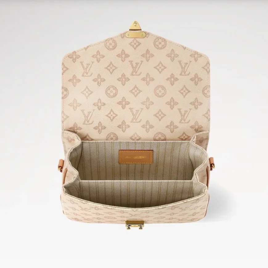 Louis Vuitton Pochette Metis MM Shoulder Bag / Monogram Origine Lin Canvas Gold Hardware