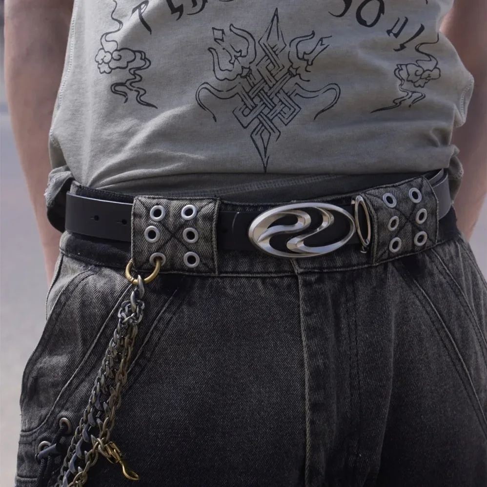 Matte Silver-plated Distressed Full in grain Leather Belt