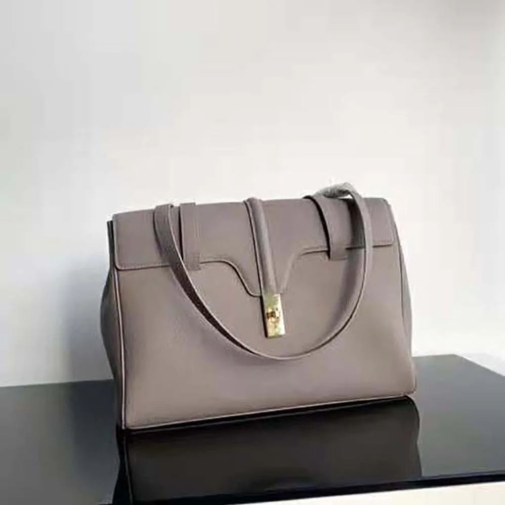 Celine Medium Soft 16 Bag in Supple Grained Calfskin for Women in Gray