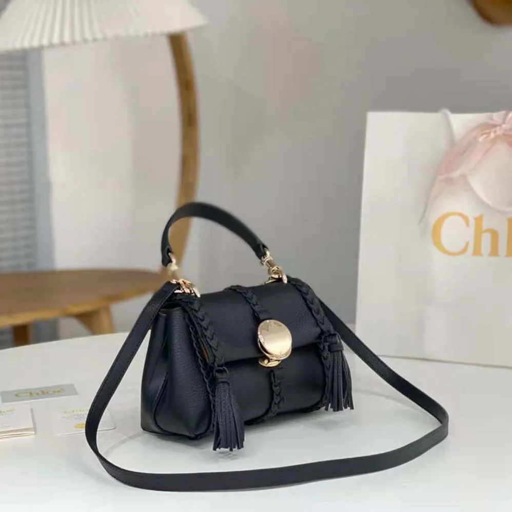 Chloe Penelope Mini Soft Shoulder Bag for Women in Black