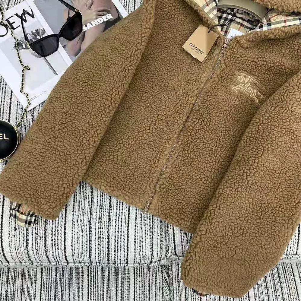 Burberry EKD Fleece Hooded Jacket for Men in Brown Burberry EKD Fleece Hooded Jacket for Men in Brown