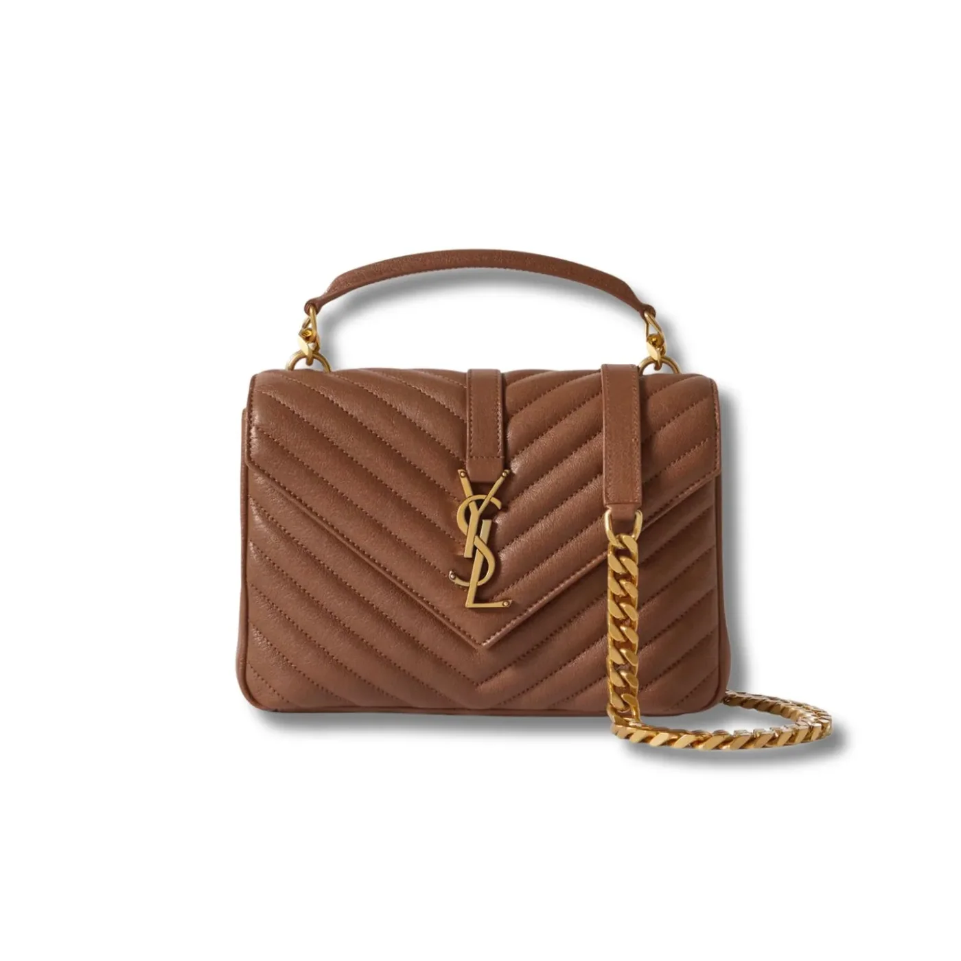 Saint Laurent College Medium Chain Bag Brown / Saint Laurent College Medium Chain Bag Brown /