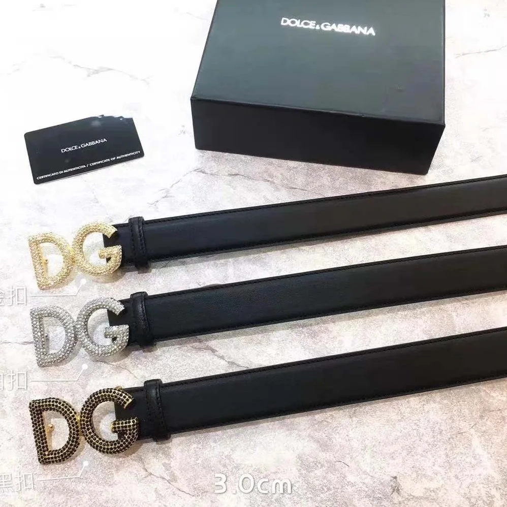 Dolce Gabbana D&G Crystal-embellished Leather Belt for Women in Black Dolce Gabbana D&G Crystal-embellished Leather Belt for Women in Black