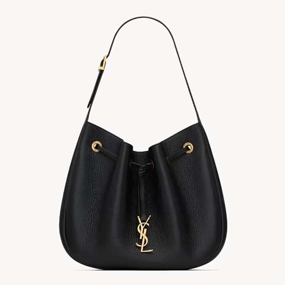 Saint Laurent YSL Paris VII Small Hobo in Grained Leather for Women in Black