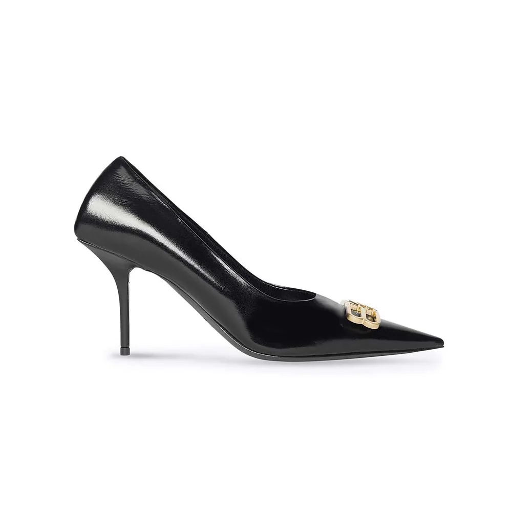 Balenciaga Square Knife BB 80mm Pump in Black Shiny Lambskin for Women