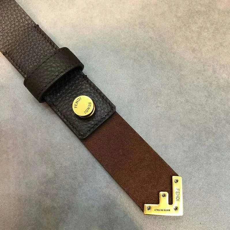 Fendi Long Tie Belt with F-Shaped Tip for Women in Brown Fendi Long Tie Belt with F-Shaped Tip for Women in Brown