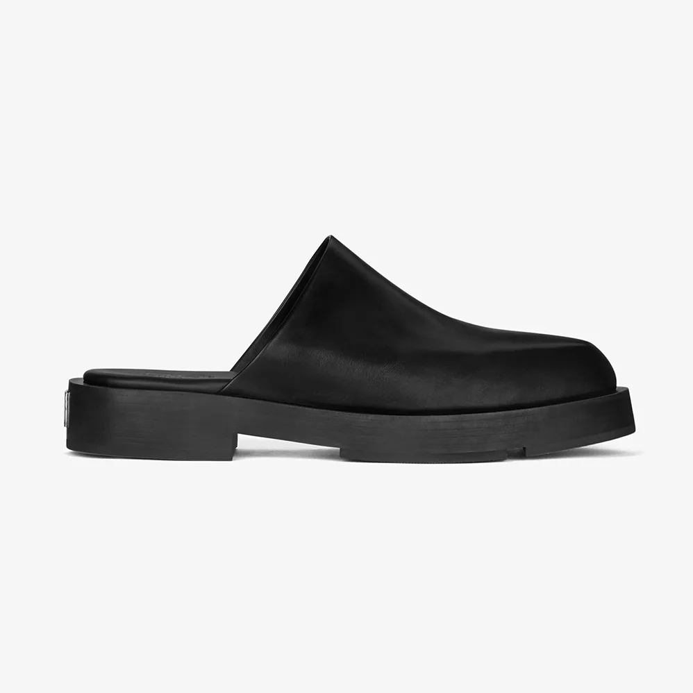 Givenchy Squared Open Loafers in Box Leather for Women in Black