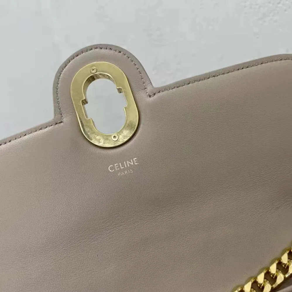 Celine Medium Chain Sulky Bag in Quilted Lambskin for Women in Sandy Celine Medium Chain Sulky Bag in Quilted Lambskin for Women in Sandy
