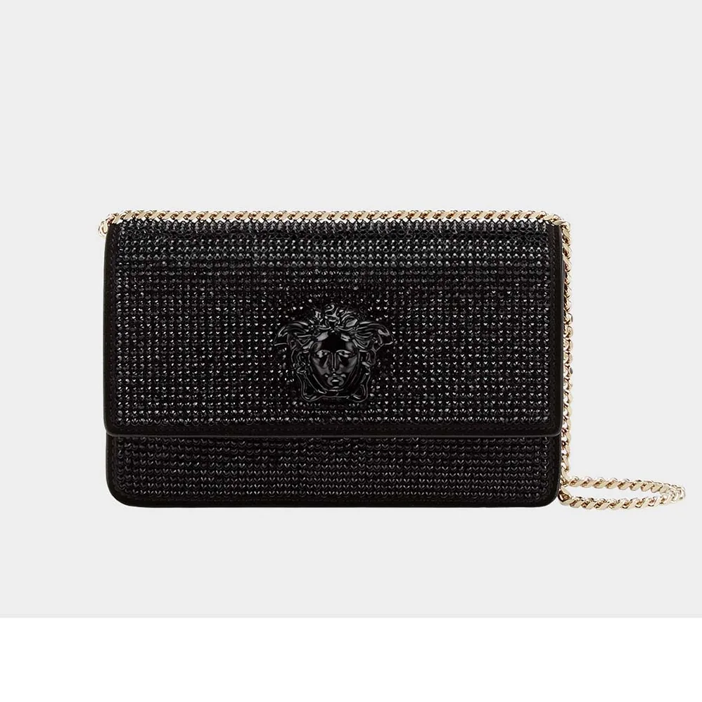 Versace Crystal Palazzo Evening Bag for Women in Black
