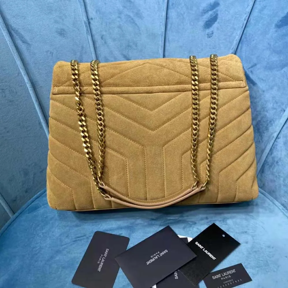 Saint Laurent YSL Loulou Medium Bag in Y for Women in Quilted Suede