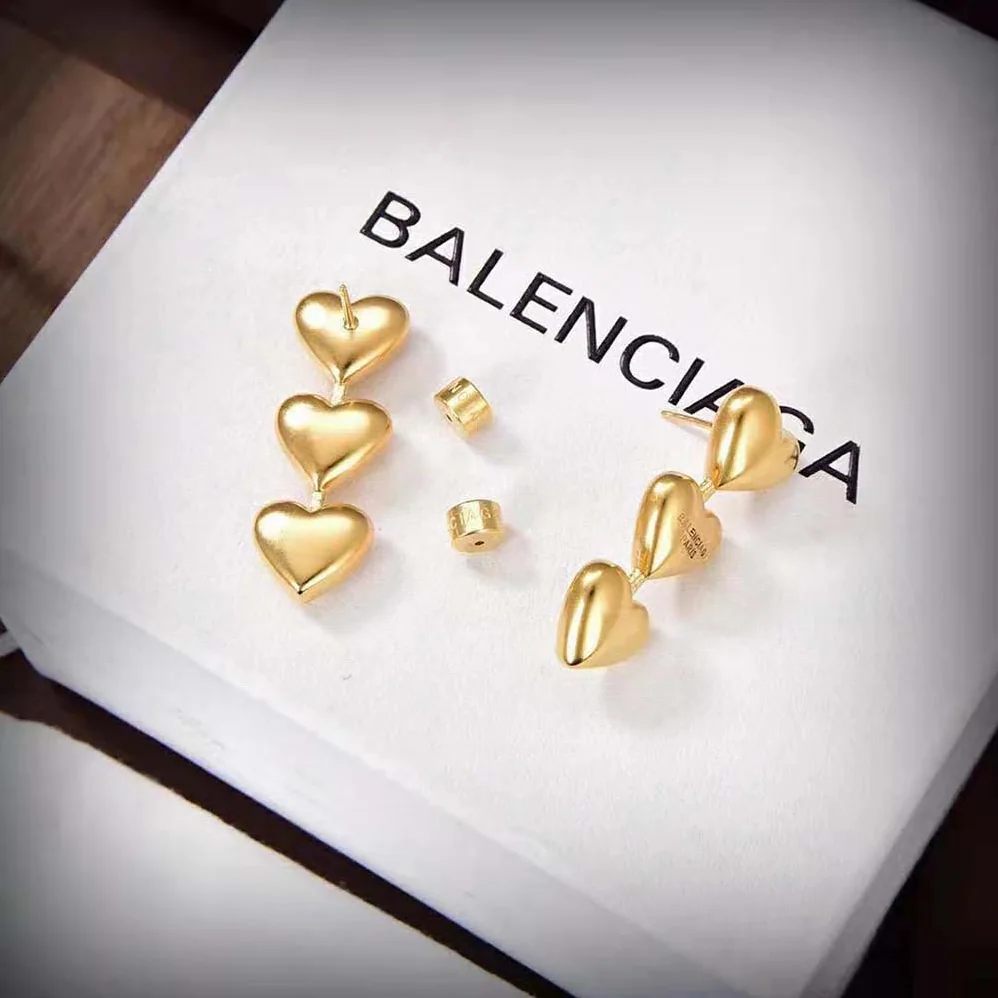 Balenciaga Heart Earrings in Gold Brass for Women Balenciaga Heart Earrings in Gold Brass for Women