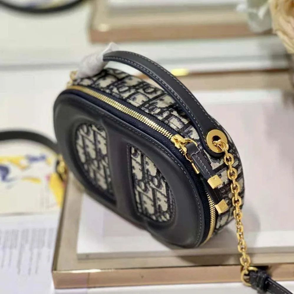 Dior CD Signature Oval Camera Bag Blue Dior Oblique Jacquard for Women Dior CD Signature Oval Camera Bag Blue Dior Oblique Jacquard for Women
