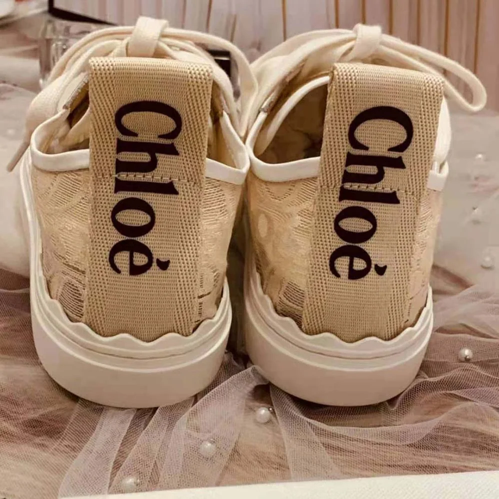 Chloe Lauren Sneaker in Lace for Women in Sandy