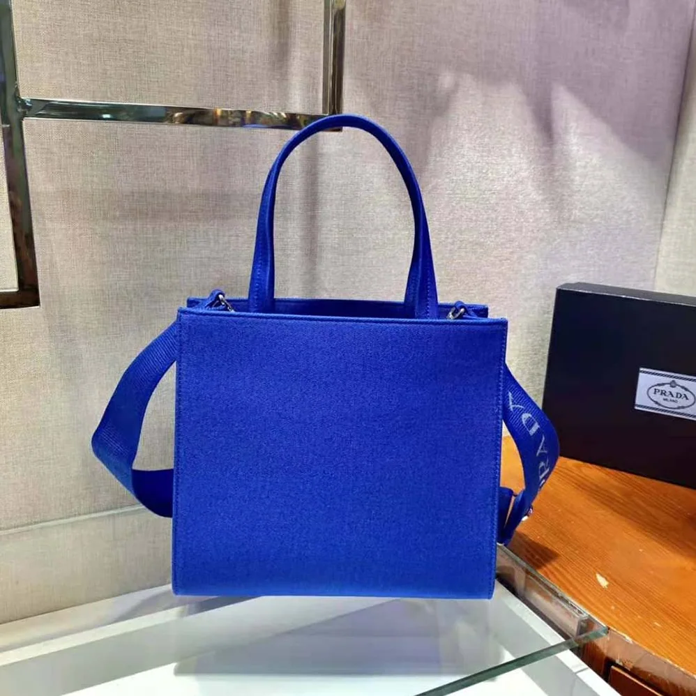 Prada Drill Tote Handles Bag for Women in Blue Prada Drill Tote Handles Bag for Women in Blue