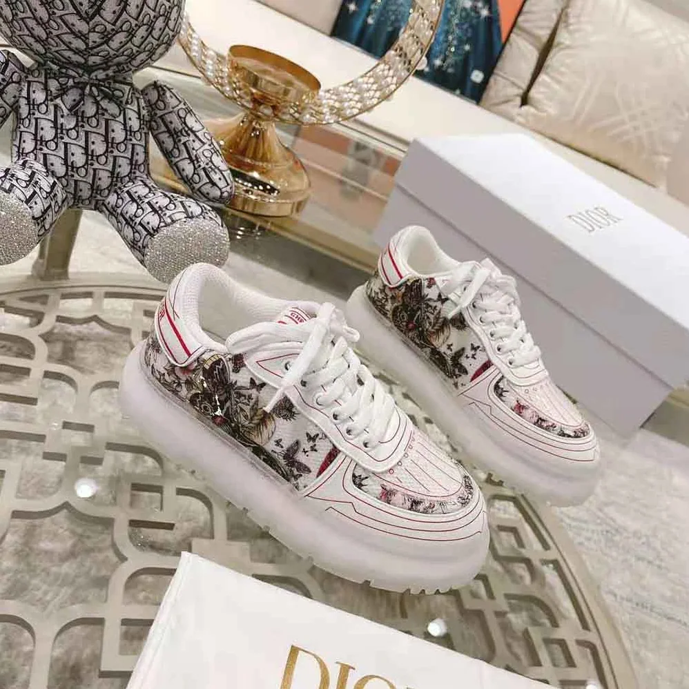 Dior Addict Sneaker White Calfskin and Technical Fabric for Women