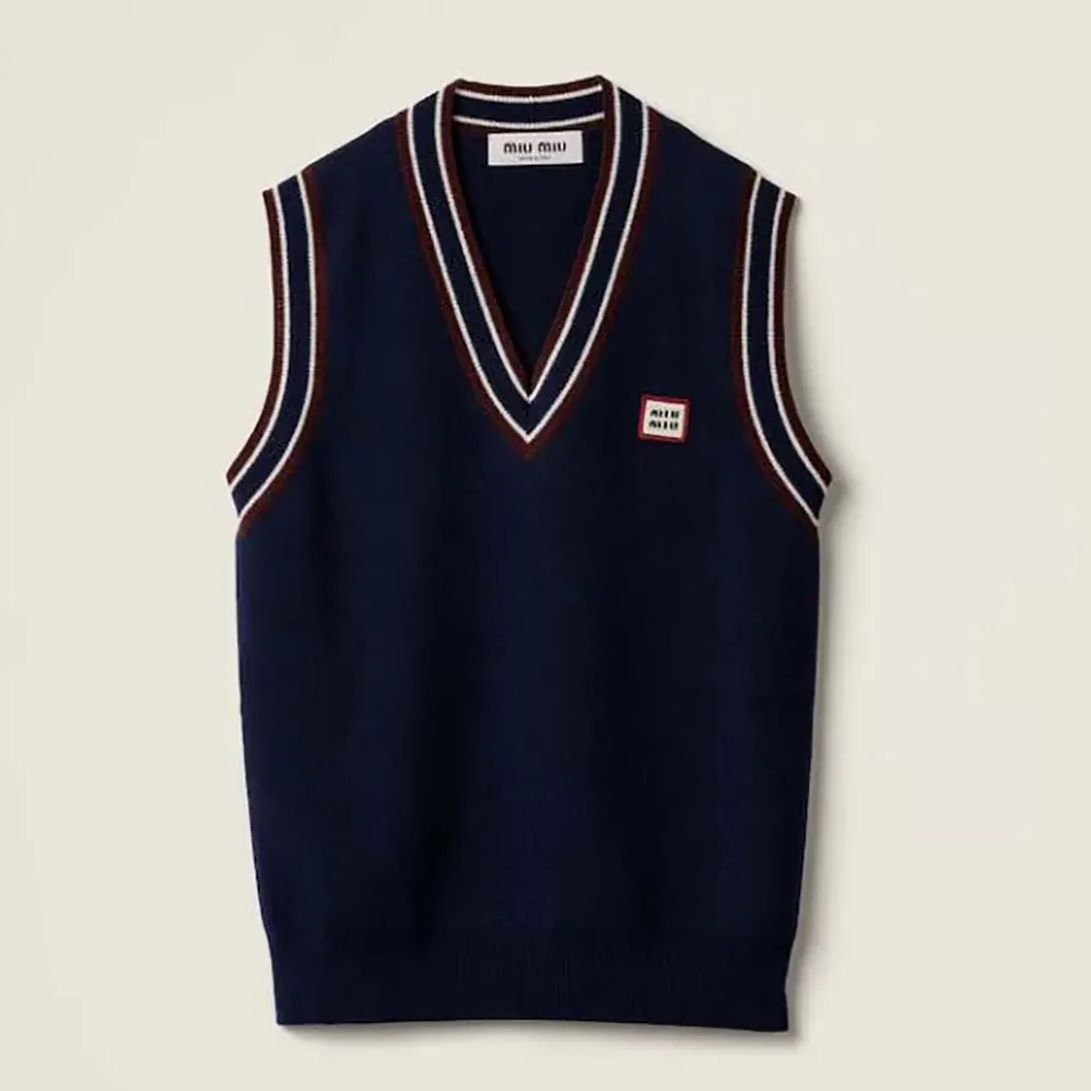 Miu Miu Wool and Cashmere Knit Vest for Women Miu Miu Wool and Cashmere Knit Vest for Women