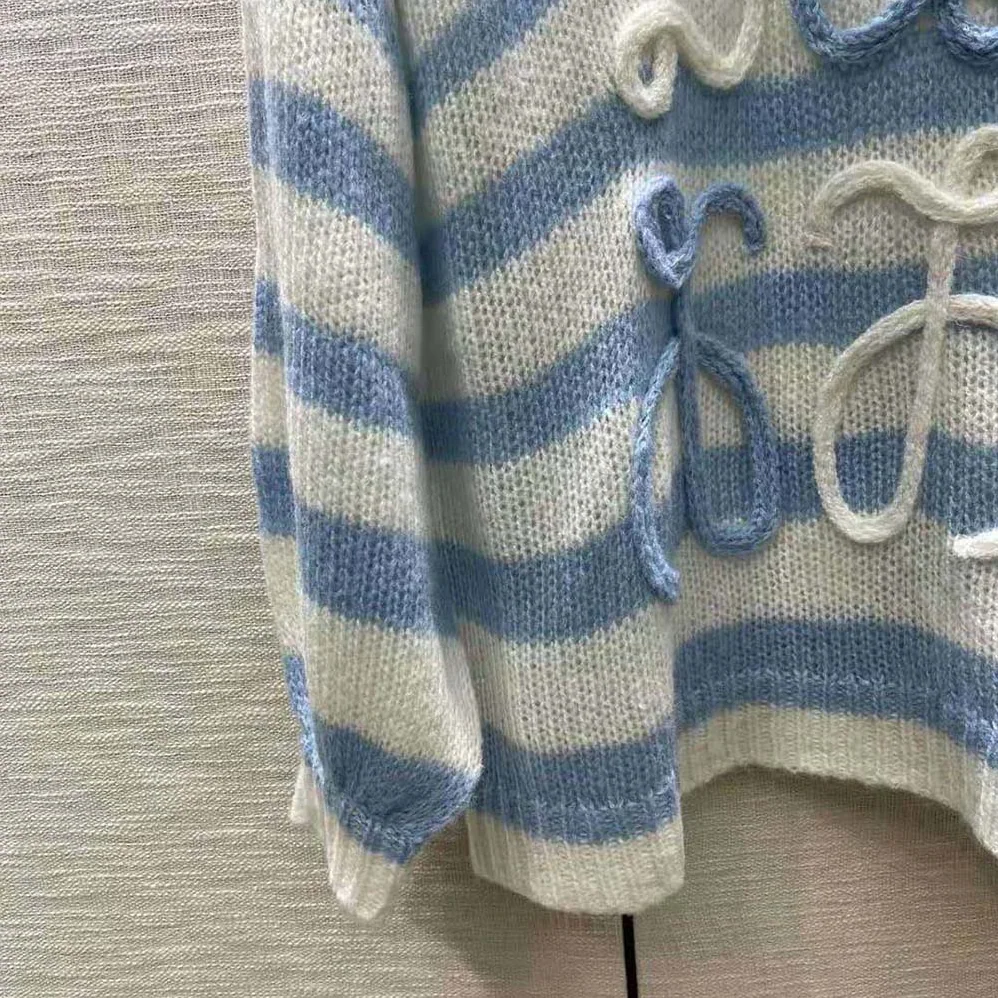 Loewe Anagram Sweater in Mohair for Women in Blue Loewe Anagram Sweater in Mohair for Women in Blue