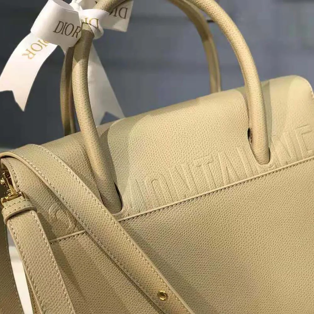 Dior Medium ST Honore Tote Latte Grained Calfskin for Women in Sandy