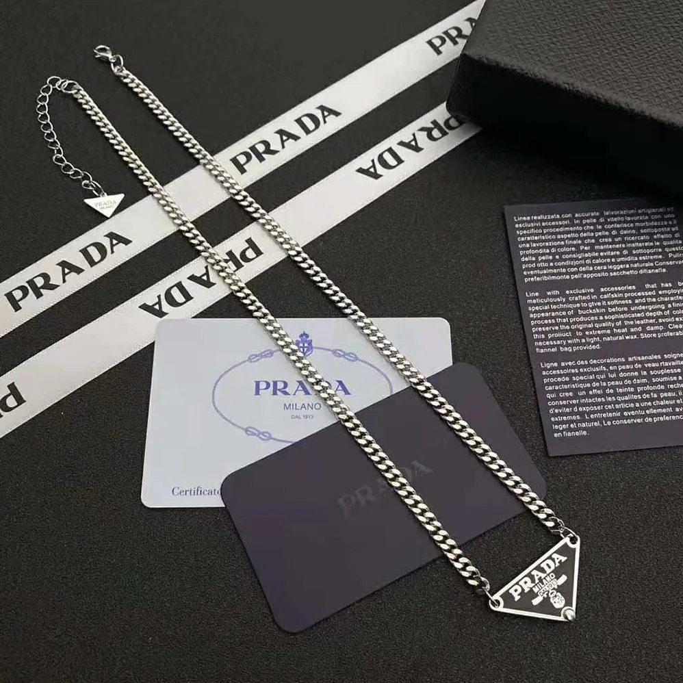 Prada Symbole Necklace for Women in Black Prada Symbole Necklace for Women in Black