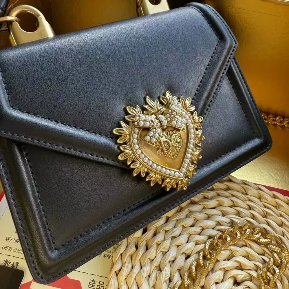 Dolce Gabbana D&G Small Smooth Calfskin Devotion Bag for Women in Black Dolce Gabbana D&G Small Smooth Calfskin Devotion Bag for Women in Black