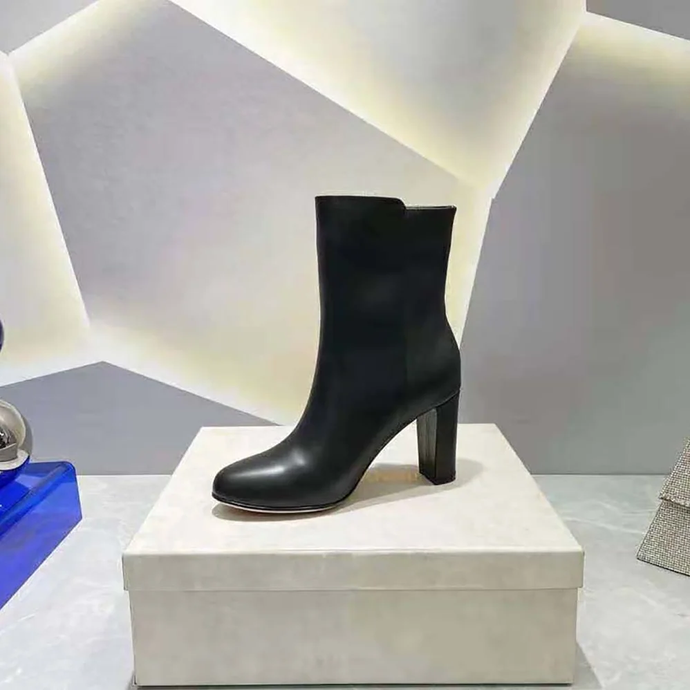 Jimmy Choo Black Nappa Leather Mid for Women in Calf Boots with Pearls Jimmy Choo Black Nappa Leather Mid for Women in Calf Boots with Pearls