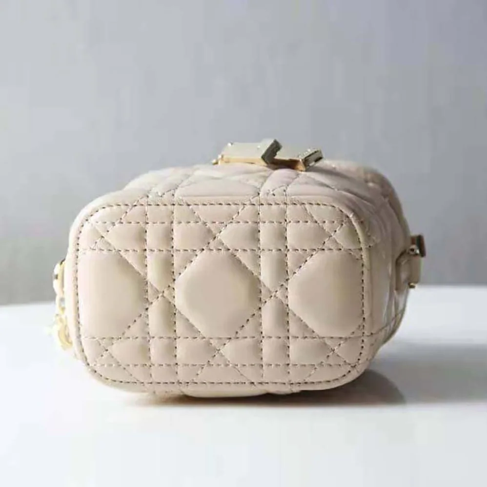 Dior Micro Lady Dior Vanity Case Cannage Lambskin for Women in Beige