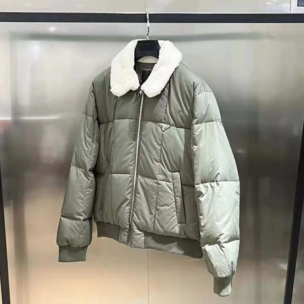 Prada Cropped Technical Cotton Down Jacket for Men