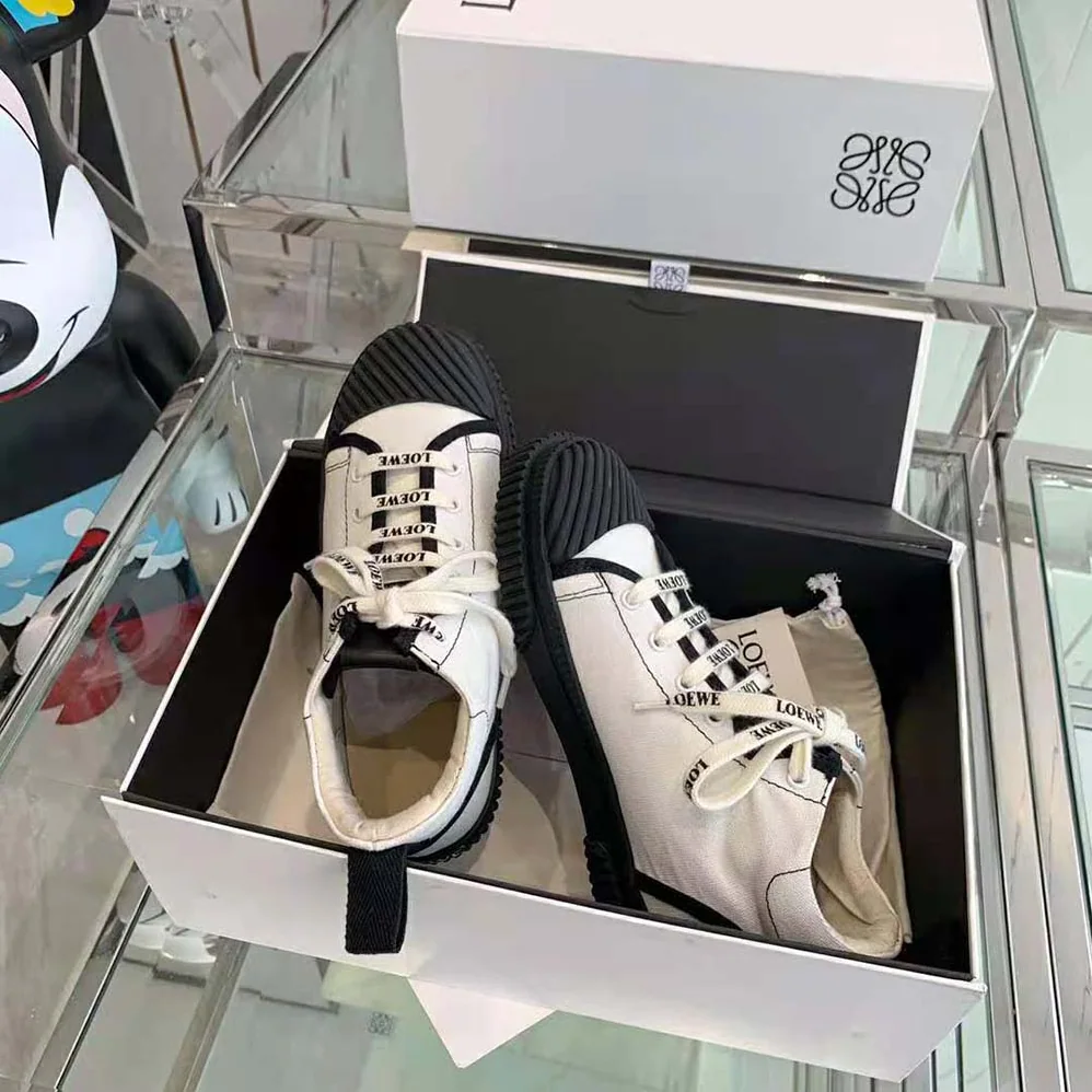 Loewe High Top Sneaker in Canvas for Women in White