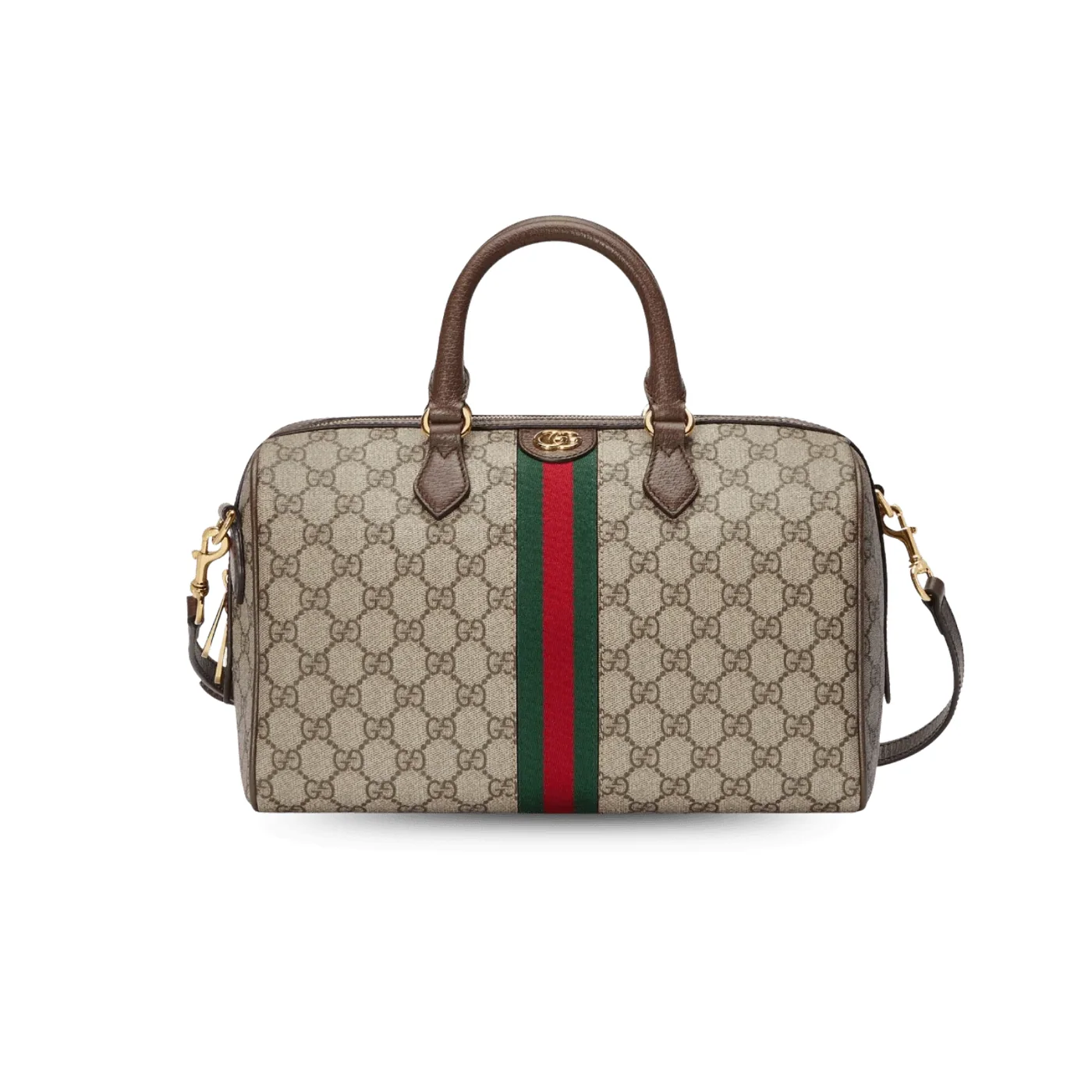 Gucci Ophidia GG Boston Medium Top Handle Bag in Beige Gold Hardware Gucci Ophidia GG Boston Medium Top Handle Bag in Beige Gold Hardware