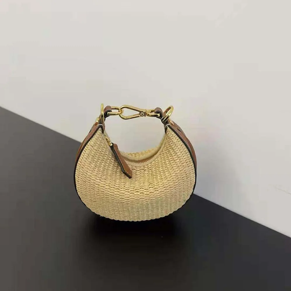 Fendi Nano Fendigraphy Natural Raffia Charm for Women