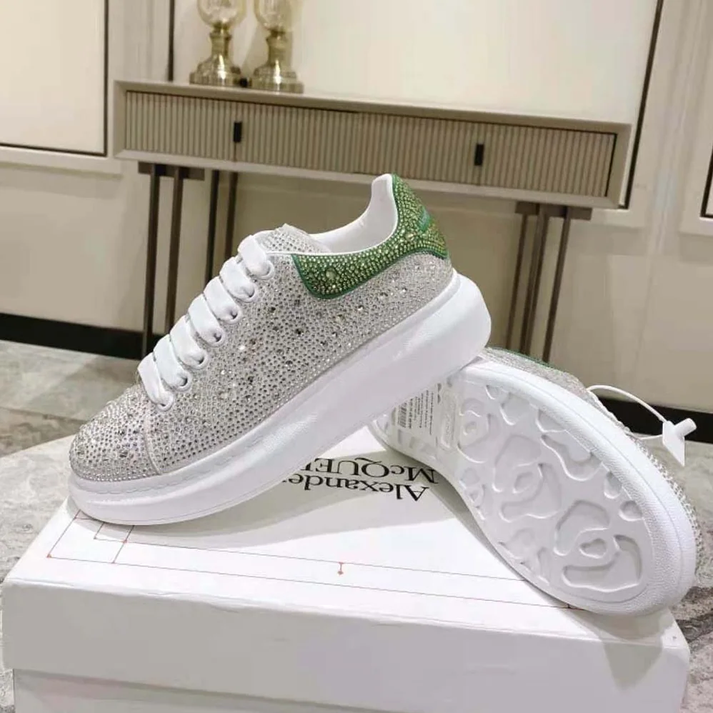 Alexander Mcqueen Oversized Sneaker in White for Women in Acid Green