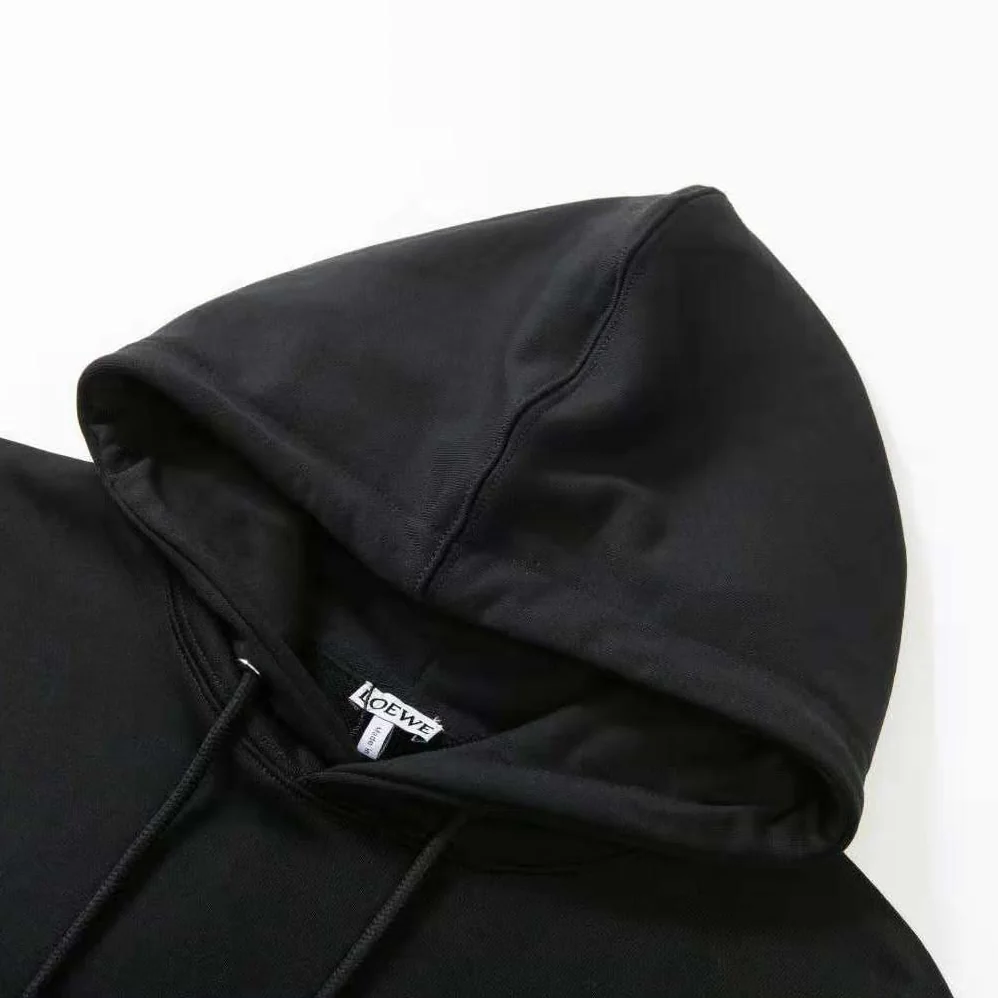 Loewe Relaxed Fit Hoodie in Cotton for Men in Black Loewe Relaxed Fit Hoodie in Cotton for Men in Black