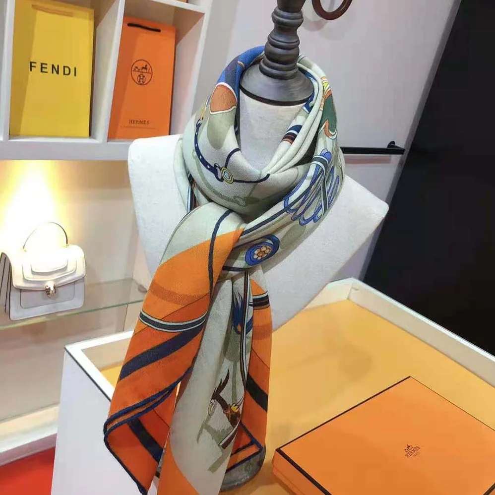 Hermes Voitures En Equilibre Shawl 140 for Women in White