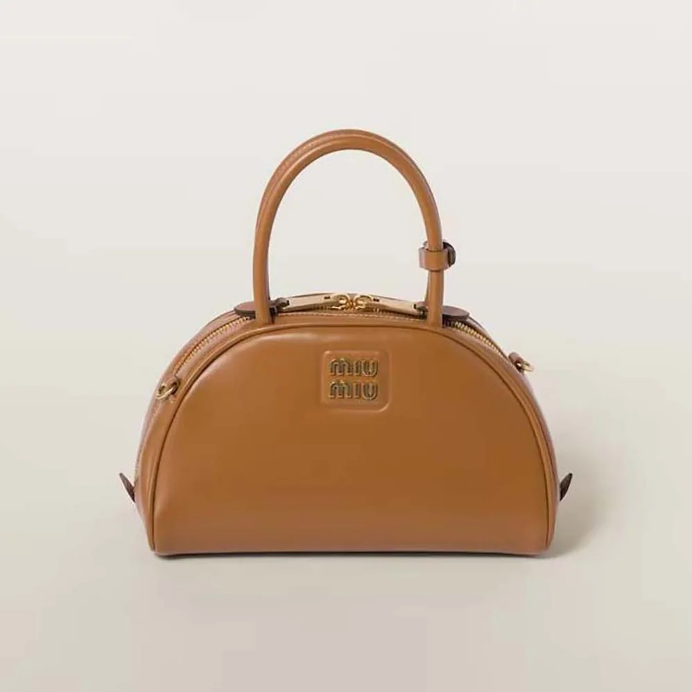 Miu Miu Medium Leather Top-handle Bag for Women in Brown