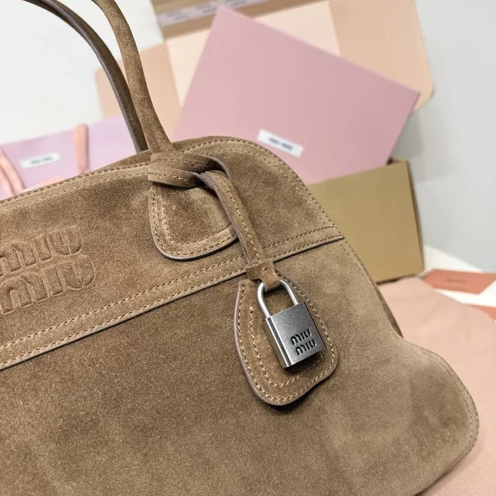 Miu Miu Vivant Suede Bag for Women in Cocoa Brown Miu Miu Vivant Suede Bag for Women in Cocoa Brown