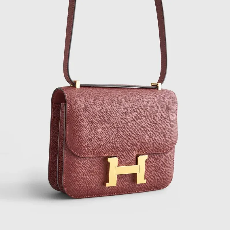 Hermes Constance 18 Crossbody Bag in Burgundy Espom Gold Hardware Hermes Constance 18 Crossbody Bag in Burgundy Espom Gold Hardware