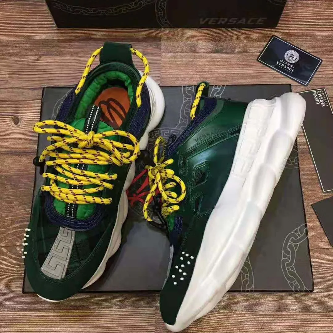 Versace Chain Reaction Sneakers for Men in Green Versace Chain Reaction Sneakers for Men in Green