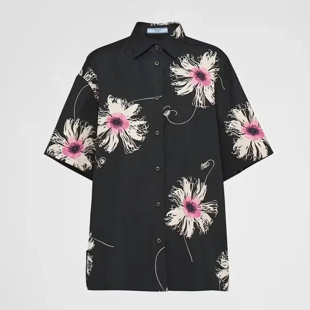 Prada Short for Women in sleeved Printed Poplin Shirt