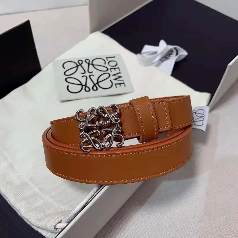 Loewe Anagram Belt in Pebble Grain Calfskin for Women in Tan Loewe Anagram Belt in Pebble Grain Calfskin for Women in Tan
