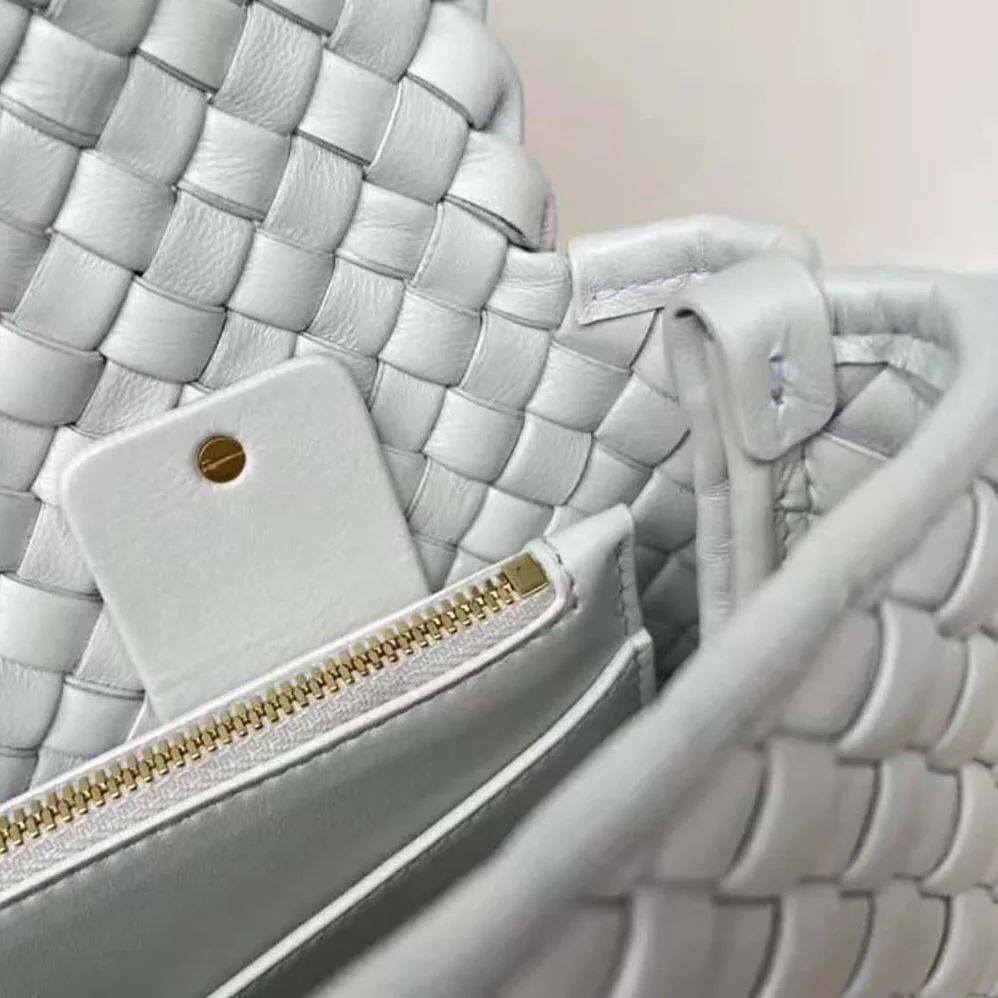 Bottega Veneta Patti Top Handle Bag in Lambskin for Women in White Bottega Veneta Patti Top Handle Bag in Lambskin for Women in White