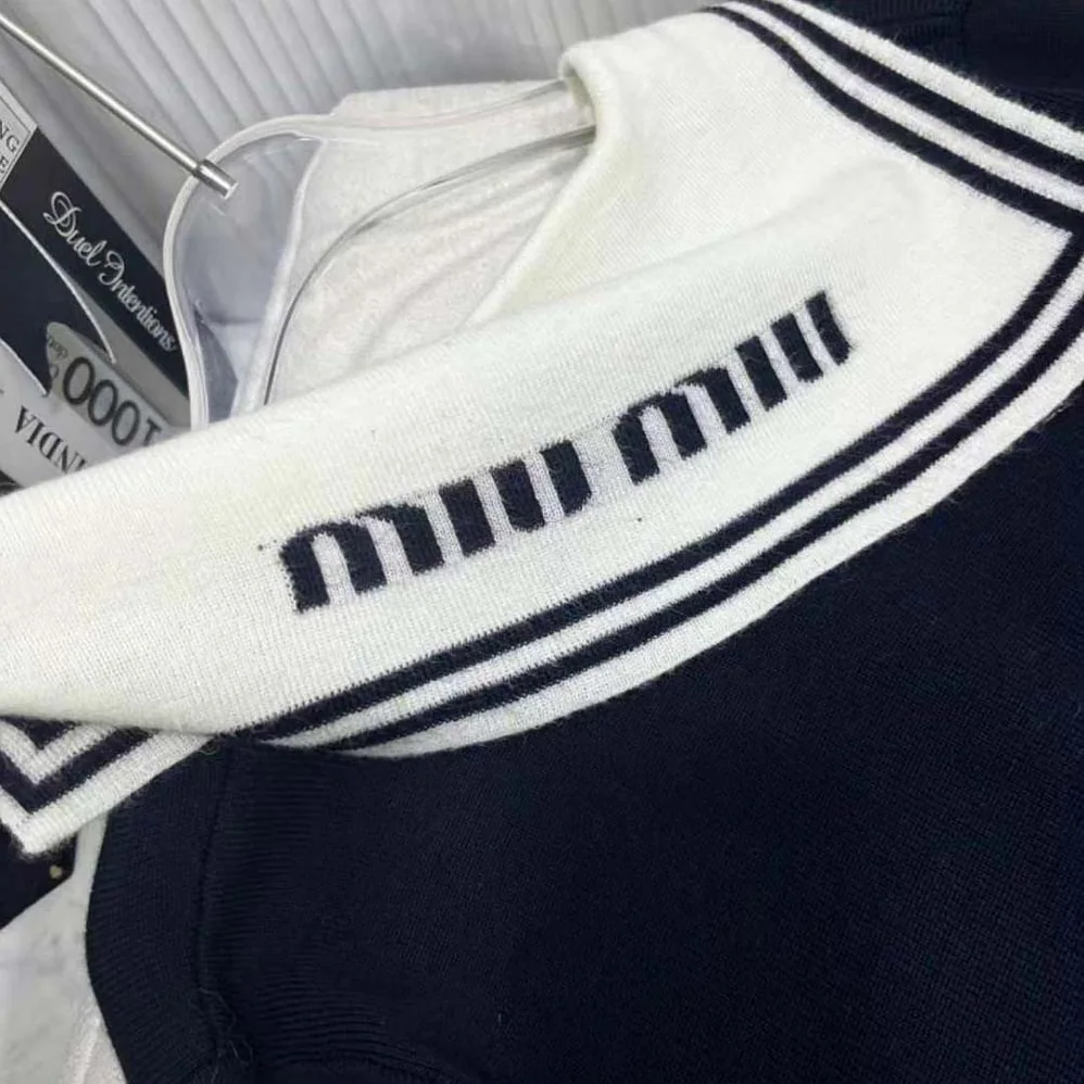 Miu Miu Cashmere Cardigan with Intarsia Logo for Women Miu Miu Cashmere Cardigan with Intarsia Logo for Women