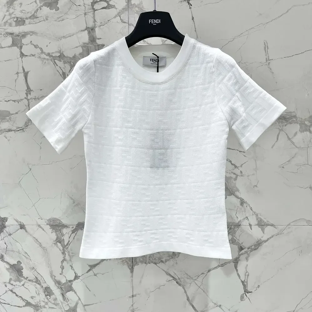 Fendi White FF Viscose Jumper for Women in White Fendi White FF Viscose Jumper for Women in White