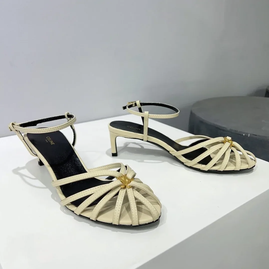 Celine Triomphe Sandal White