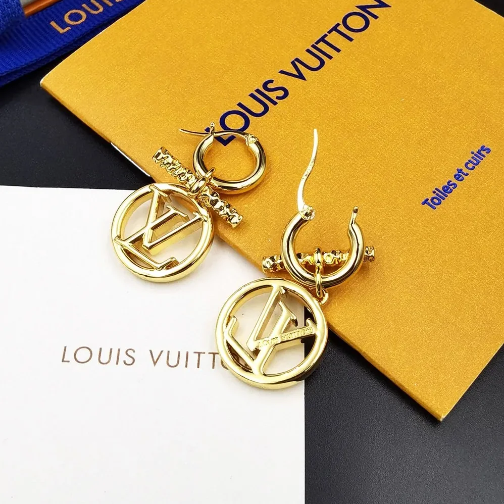 Louis Vuitton Baby Louise Earrings Gold Hardware